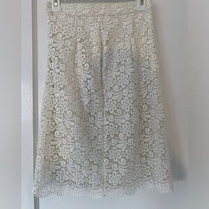 Elegant Cream Lace Skirt